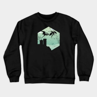 Two Dragons Castle Tower Battle Crewneck Sweatshirt